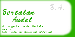 bertalan andel business card